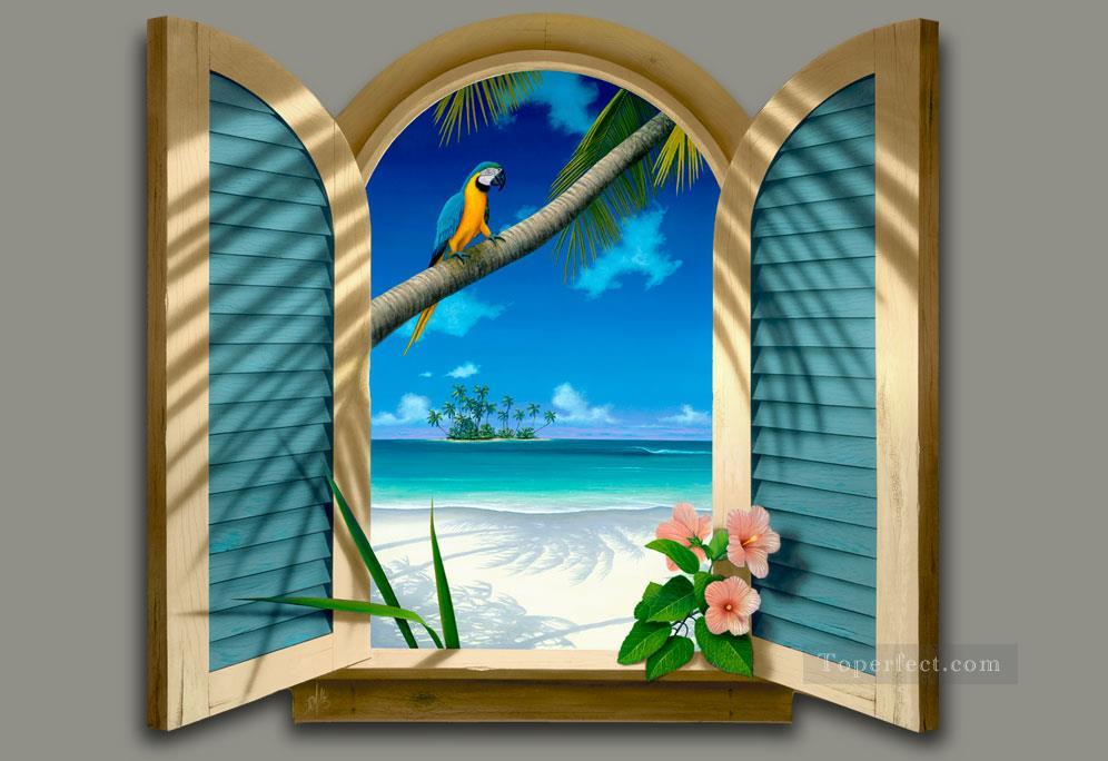 Window to Paradise magic 3D Oil Paintings